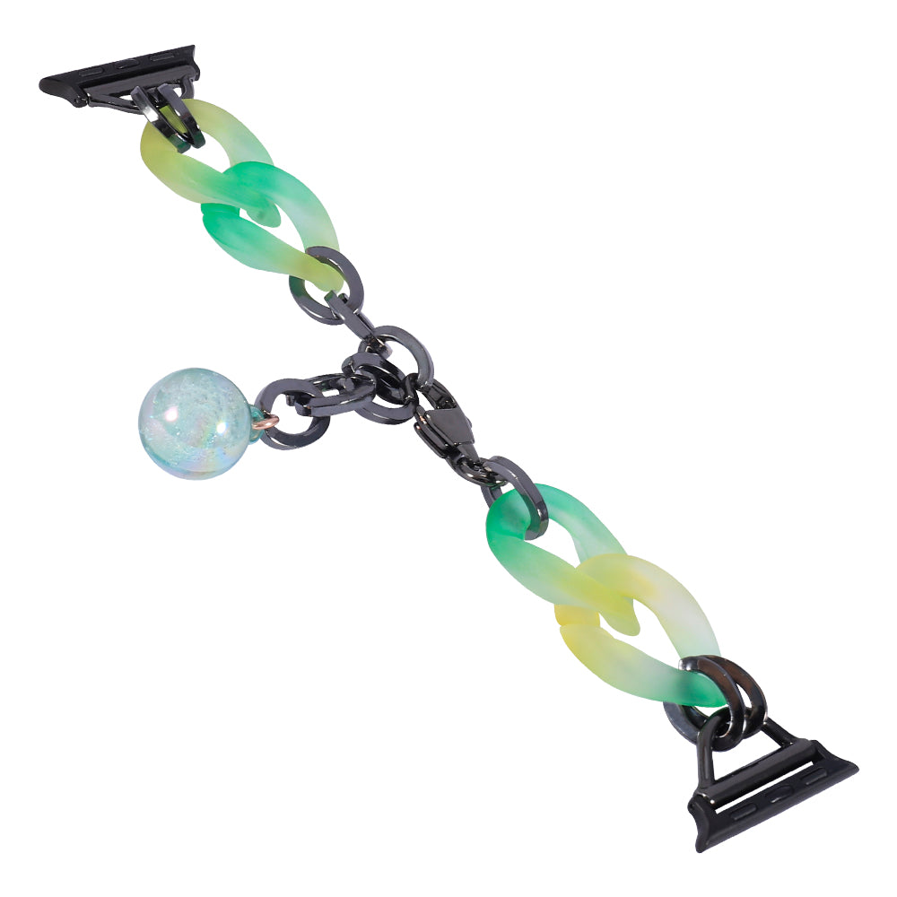 For Apple Watch Series 9 8 7 41mm / 6 5 4 SE (2022) SE (2023) SE 40mm / 3 2 1 38mm Strap Slim Resin Bracelet - Green For Apple Watch Series 9 8 7 41mm / 6 5 4 SE (2022) SE (2023) SE 40mm / 3 2 1 38mm Strap Slim Resin Bracelet - Green